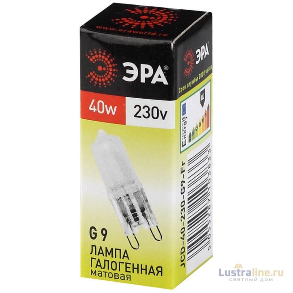 Лампа галогенная ЭРА G9 40W 2700K матовая G9-JCD-40-230V-FR C0027368 Лампа галогенная ЭРА G9 40W 2700K матовая G9-JCD-40-230V-FR C0027368