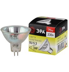 Лампа галогенная Эра GU5.3 75W 3000K GU5.3-JCDR (MR16) -75W-230V-CL C0027366