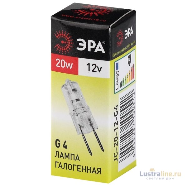 Лампа галогенная Эра G4 20W 3000K G4-JC-20W-12V C0027369 Лампа галогенная Эра G4 20W 3000K G4-JC-20W-12V C0027369