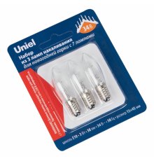 Лампа накаливания Uniel IL-CT13-CL-03/E10/34V SET3 BLISTER UL-00010985