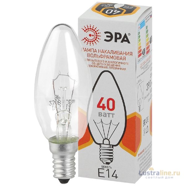 Лампа накаливания Эра E14 40W ДС 40-230-E14-CL Б0039127