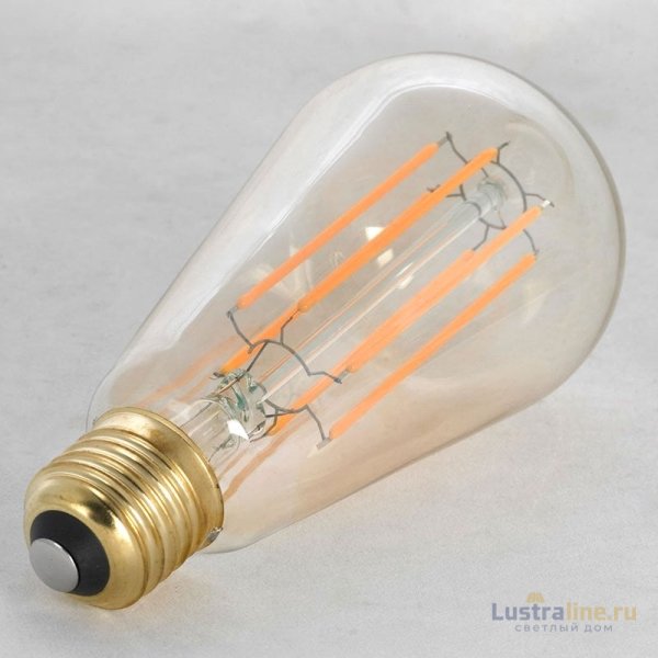 Лампа светодиодная Lussole Е27 6W 2200K янтарная GF-L-764