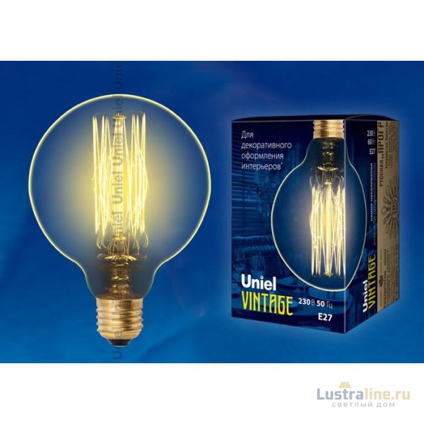 Лампа накаливания (UL-00000486) Uniel E27 40W золотистая IL-V-L45A-40/GOLDEN/E27 CW01