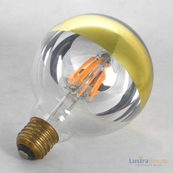 Лампа светодиодная Lussole LOFT Е27 6W 2600K золото шар прозрачный GF-L-2107