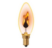 Лампа декоративная (UL-00002981) Uniel E14 3W золотистая IL-N-C35-3/RED-FLAME/E14/CL
