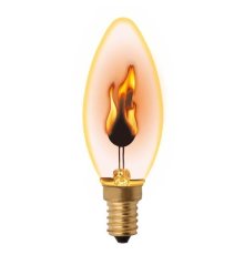 Лампа декоративная (UL-00002981) Uniel E14 3W золотистая IL-N-C35-3/RED-FLAME/E14/CL