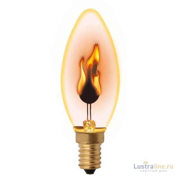 Лампа декоративная (UL-00002981) Uniel E14 3W золотистая IL-N-C35-3/RED-FLAME/E14/CL