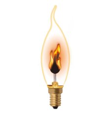 Лампа декоративная (UL-00002982) Uniel E14 3W золотистая IL-N-CW35-3/RED-FLAME/E14/CL