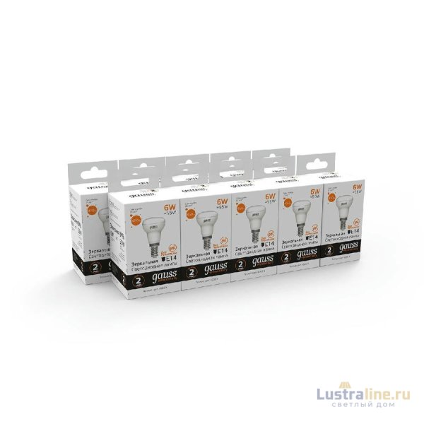Лампа светодиодная Gauss E14 6W 3000K матовая 63116