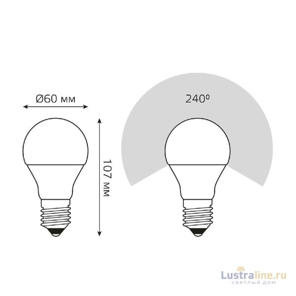 Лампа светодиодная Gauss E27 10W 6500K груша матовая 23230 Лампа светодиодная Gauss E27 10W 6500K груша матовая 23230