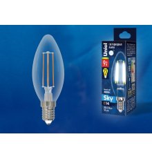 Лампа светодиодная Uniel LED-C35-9W/4000K/E14/CL PLS02WH картон UL-00005161