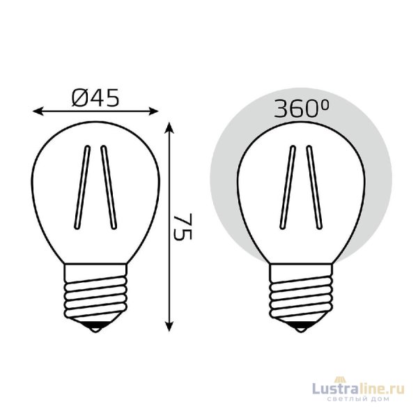 Лампа светодиодная Gauss Basic Filament E27 5,5W 2700K 1051216T