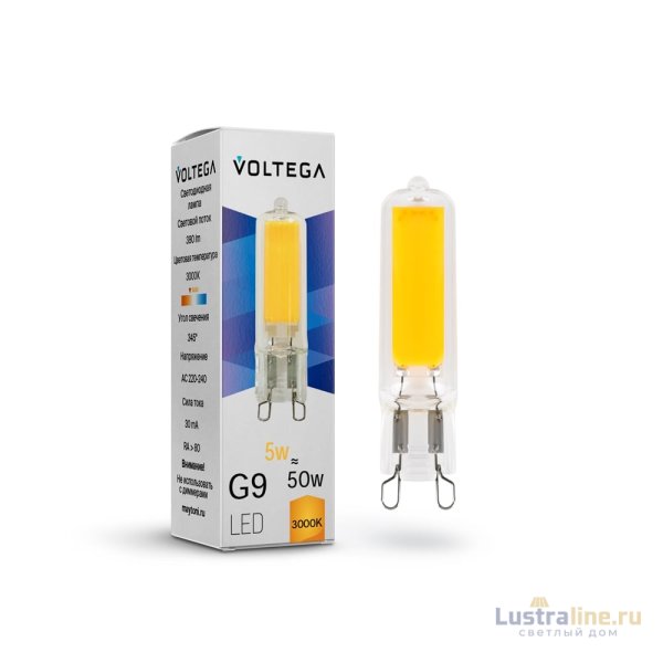Светодиодная лампа Voltega Simple Capsule 5W 3000K G9 7181 Светодиодная лампа Voltega Simple Capsule 5W 3000K G9 7181