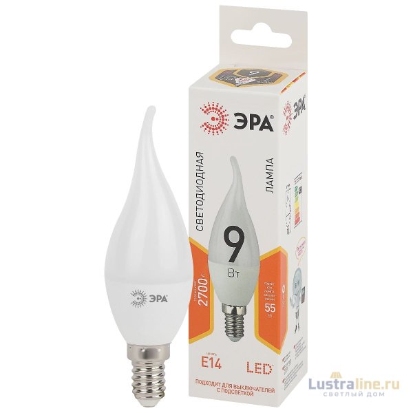 Лампа светодиодная Эра E14 9W 2700K LED BXS-9W-827-E14 Б0027973 Лампа светодиодная Эра E14 9W 2700K LED BXS-9W-827-E14 Б0027973