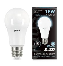 Лампа светодиодная Gauss E27 16W 4100K матовая 102502216