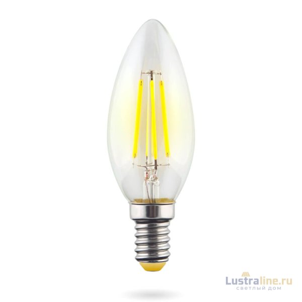 Лампа светодиодная Voltega E14 6W 2800К свеча прозрачная VG10-C1E14warm6W-F 7019