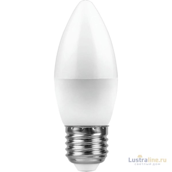 Лампа светодиодная Feron E27 7W 4000K Свеча Матовая LB-97 25759