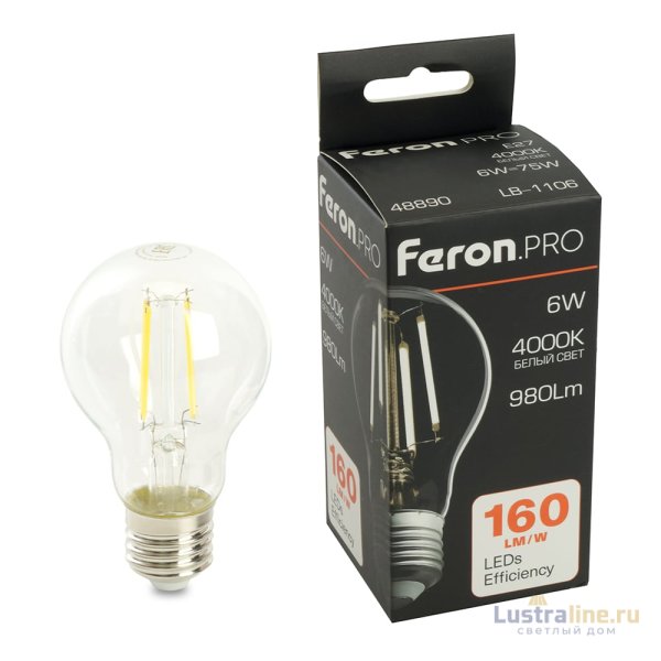 Светодиодная лампа Feron LB-1106 E27 6W 4000K 48890 Светодиодная лампа Feron LB-1106 E27 6W 4000K 48890