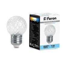 Лампа-строб Feron LB-377 Шарик прозрачный E27 1W 6400K 38220