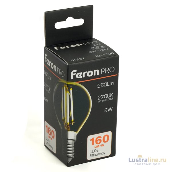 Лампа светодиодная Feron E14 6W 2700K LB-1706 51256 Лампа светодиодная Feron E14 6W 2700K LB-1706 51256