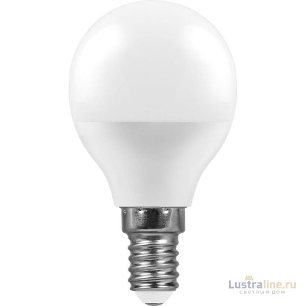 Лампа светодиодная Feron E14 11W 6400K Шар Матовая LB-750 25948