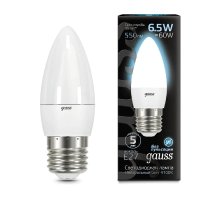 Лампа светодиодная Gauss E27 6.5W 4100К матовая 103102207