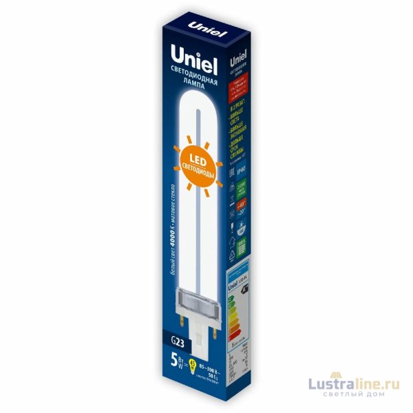 Лампа светодиодная Uniel LED-PL-5W/4000K/G23/FR PLZ03WH UL-00005661