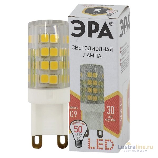 Лампа светодиодная Эра G9 5W 2700K LED JCD-5W-CER-827-G9 Б0027863