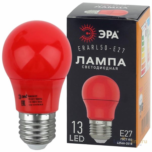 Лампа светодиодная Эра E27 3W 3000K ERARL50-E27 Б0049580 Лампа светодиодная Эра E27 3W 3000K ERARL50-E27 Б0049580