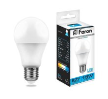 Лампа светодиодная Feron E27 15W 6400K Шар Матовая LB-94 25630