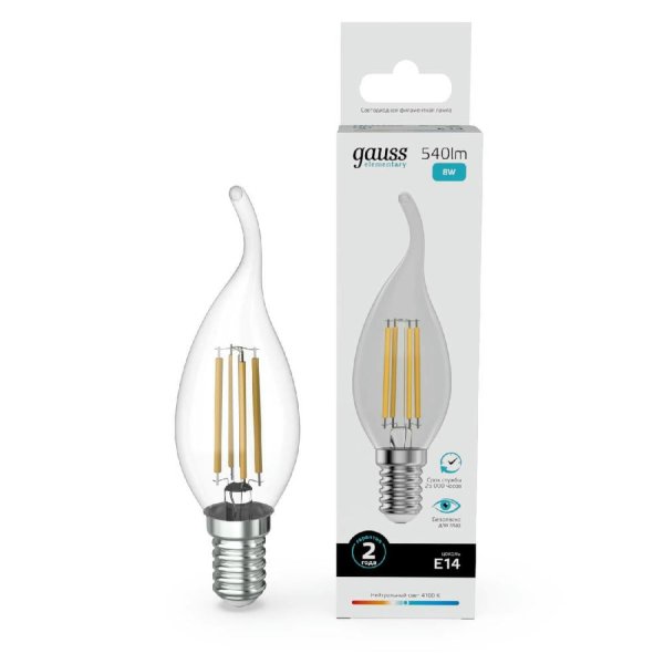 Лампа светодиодная Gauss Filament Elementary E14 8W 4100K 42128