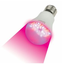 Лампа светодиодная для растений (09645) Uniel E27 9W прозрачная LED-A60-9W/SP/E27/CL ALM01WH