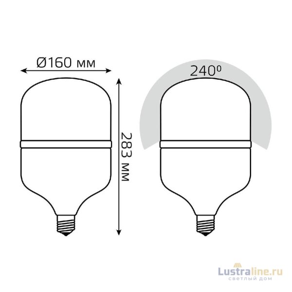 Лампа светодиодная Gauss E27 60W 6500K матовая 63236