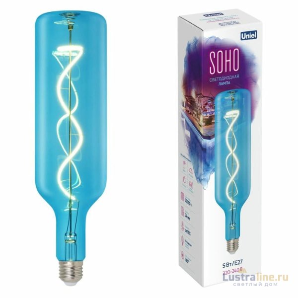 Лампа светодиодная Uniel LED-SF21-5W/SOHO/E27/CW BLUE GLS77BL UL-00007628 Лампа светодиодная Uniel LED-SF21-5W/SOHO/E27/CW BLUE GLS77BL UL-00007628