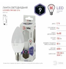 Лампа светодиодная Эра E14 9W 6000K LED B35-9W-860-E14 Б0031403