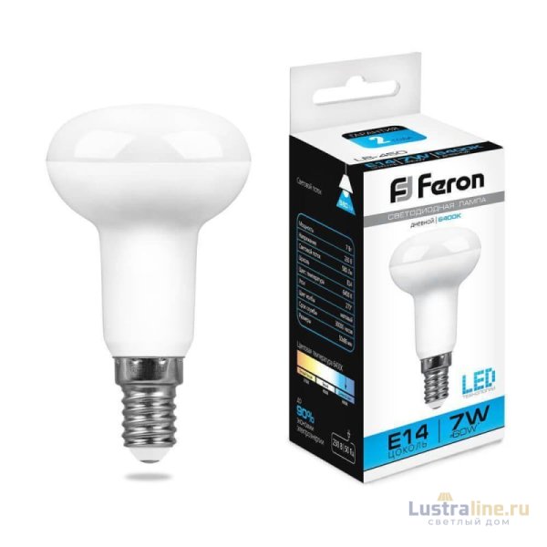 Лампа светодиодная Feron E14 7W 6400K Груша Матовая LB-450 25515 Лампа светодиодная Feron E14 7W 6400K Груша Матовая LB-450 25515