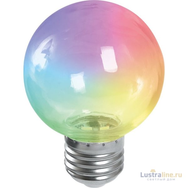 Лампа светодиодная Feron LB-371 шар прозрачный E27 3W RGB плавная смена цвета 38133 Лампа светодиодная Feron LB-371 шар прозрачный E27 3W RGB плавная смена цвета 38133