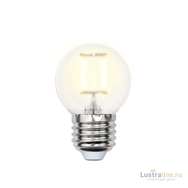 Лампа светодиодная филаментная (UL-00000302) Uniel Е27 6W 3000K матовая LED-G45-6W/WW/E27/FR PLS02WH Лампа светодиодная филаментная (UL-00000302) Uniel Е27 6W 3000K матовая LED-G45-6W/WW/E27/FR PLS02WH
