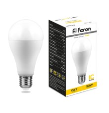 Лампа светодиодная Feron E27 30W 2700K груша матовая LB-130 38194