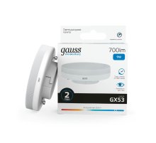 Лампа светодиодная Gauss GX53 9W 6500K таблетка матовая 83839