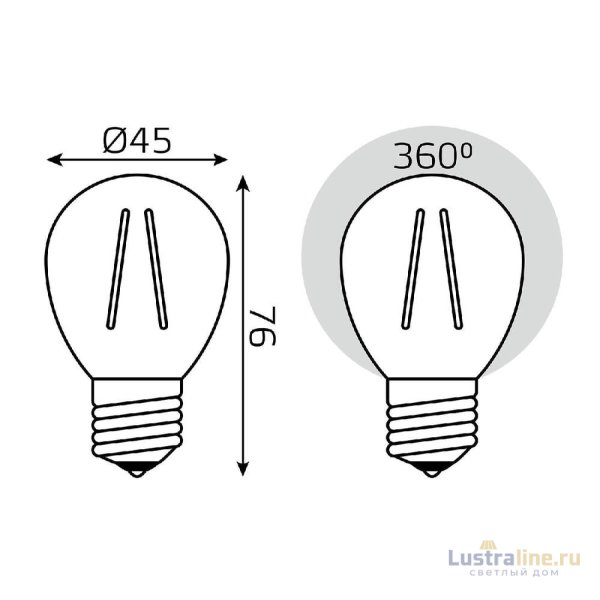 Лампа светодиодная Gauss Filament Elementary E27 8W 2700K 52218 Лампа светодиодная Gauss Filament Elementary E27 8W 2700K 52218