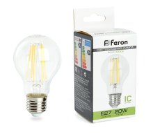 Лампа светодиодная филаментная Feron E27 20W 4000K прозрачная LB-620 38246