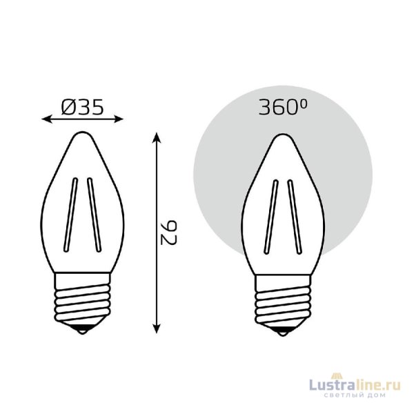 Лампа светодиодная Gauss Filament E27 7W 2700K 103802107
