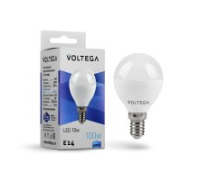 Лампа светодиодная Voltega E14 10W 4000K шар матовый VG2-G45E14cold10W 8454