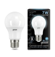 Лампа светодиодная Gauss E27 7W 4100K матовая 102502207