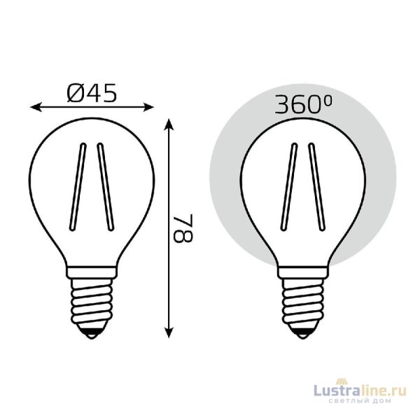 Лампа светодиодная Gauss Basic Filament E14 5,5W 4100K 1051126T