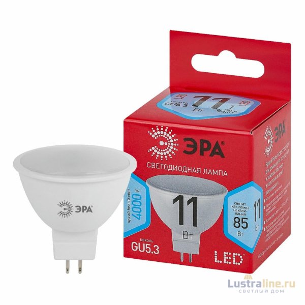 Лампа светодиодная Эра GU5.3 11W 4000K LED MR16-11W-840-GU5.3 R Б0052441 Лампа светодиодная Эра GU5.3 11W 4000K LED MR16-11W-840-GU5.3 R Б0052441