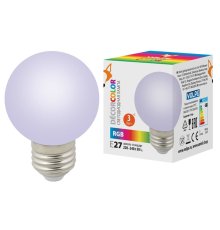 Лампа светодиодная Volpe Decor color LED-G60-3W/RGB/E27/FR/С UL-00006960