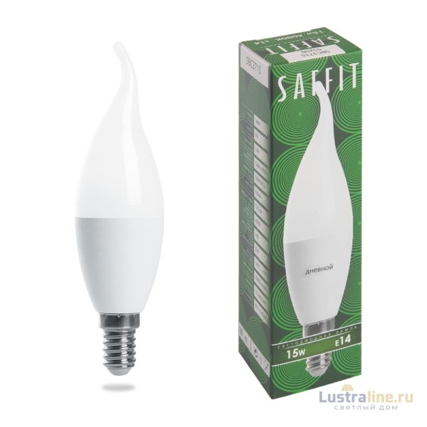 Лампа светодиодная Saffit SBC3715 Свеча на ветру E14 15W 6400K 55208
