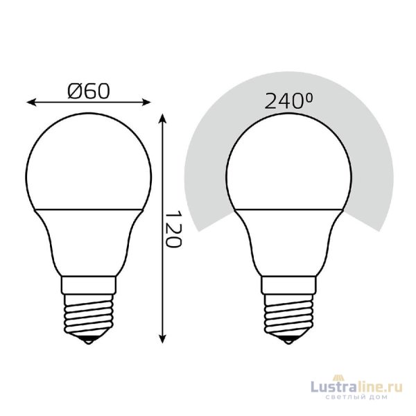 Лампа светодиодная Gauss E27 10W 2700-4100K матовая 102502110-T
